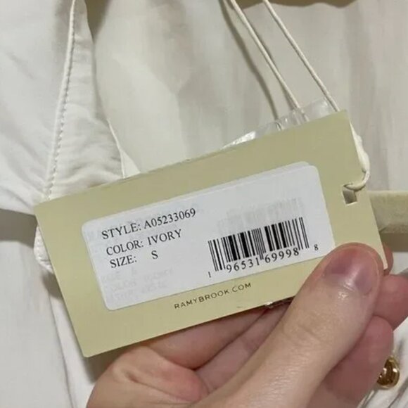 NWT Ramy Brook Peyton Button Down Mini Dress Ivory, Sm - Picture 8 of 16